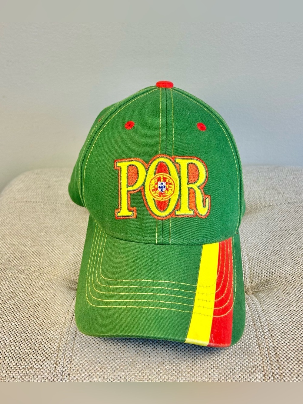 Portugal Team Fuboll Soccer Cap Hat Green Unisex Flag Emblem Adjustable Striker